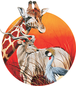 Safari West circle artwork logo